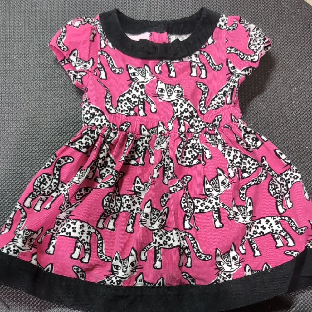 Gymboree Pink and Black Cat Dress